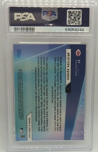 ARISTIDES AQUINO 2020 Topps X Steve Aoki Rookie Graded PSA 10 GEM Mint #47 Reds