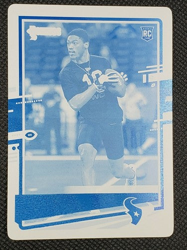 ISAIAH COULTER 2020 Panini Donruss RC PRINTING PLATE SP 1/1 Texans Bears Patches