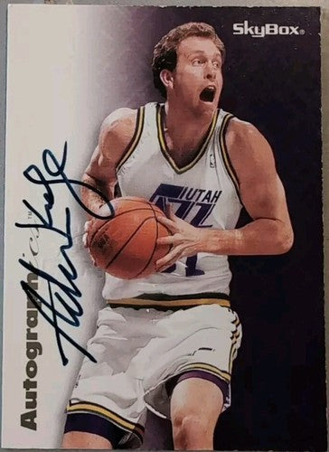 ADAM KEEFE 1996-97 SkyBox Premium Autographics AUTO SP Utah Jazz Hawks Stanford