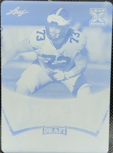 JALEN MAYFIELD 2021 Leaf Draft XRC RC PRINTING PLATE 1/1 Falcons Michigan One of