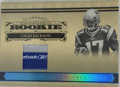 CHAD JACKSON 2006 Playoff National Treasures Jersey LAUNDRY TAG LOGO PATCH #/10