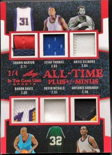 Kevin McHALE Isiah THOMAS DAVIS HARDAWAY + 2024 Leaf Game Used Jersey LOGO PATCH