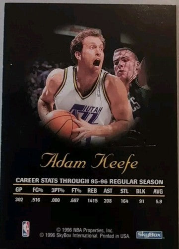 ADAM KEEFE 1996-97 SkyBox Premium Autographics AUTO SP Utah Jazz Hawks Stanford
