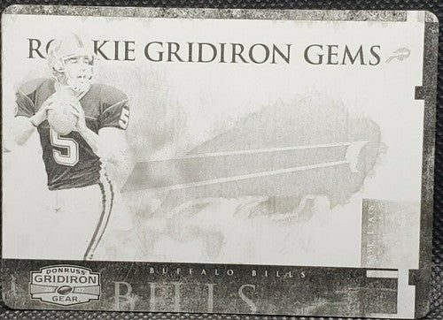 TRENT EDWARDS 2007 Donruss Gridiron Gear Gems Black PRINTING PLATE RC #1/1 Bills