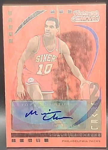 MAURICE MO CHEEKS 2006-07 Topps Trademark Moves AUTO RED WOOD #7/10 76ers Knicks