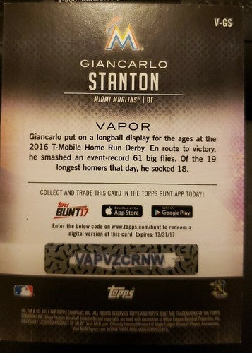 GIANCARLO STANTON 2017 Topps Bunt Physical Vapor Orange SP #/50 Marlins Yankees