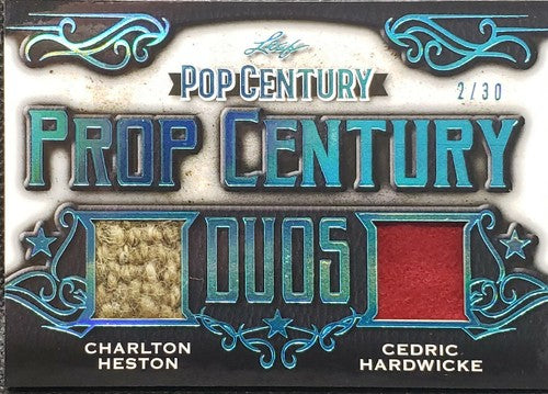Charlton HESTON Cedric HARDWICKE 2021 Leaf Pop Century DUAL Costume PATCH RELIC