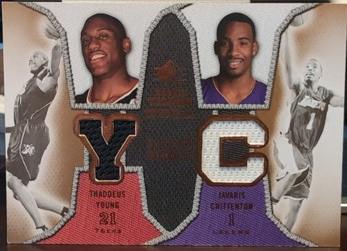 Thaddeus YOUNG Javaris CRITTENTON 2007-08 SP Rookie Threads DUAL RC JERSEY Relic