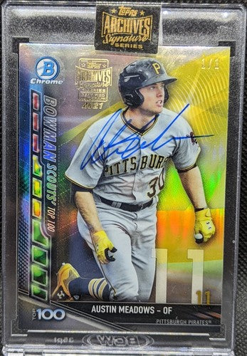 AUSTIN MEADOWS 2021 Topps Archives Signature 2017 Bowman Chrome AUTO 1/1 Pirates