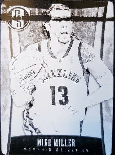 MIKE MILLER 2013-14 Panini Gold Standard PRINTING PLATE #1/1 Grizzlies Heat Cavs