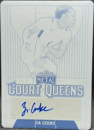 ZIA COOKE 2021-22 Leaf Memories RC AUTO PRINTING PLATE 1/1 South Carolina One of