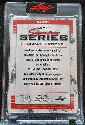 BLAKE WESLEY 2022-23 Leaf Signature Series RC AUTO FIRE SP #1/1 Spurs Notre Dame