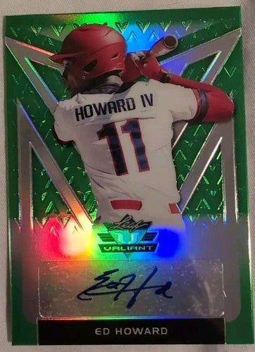 ED HOWARD 2020 Leaf Valiant Portrait Prospect RC AUTO Green SP #/99 Chicago Cubs