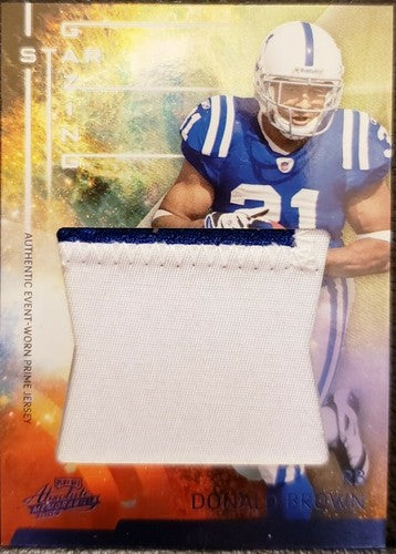 DONALD BROWN 2009 Playoff Absolute Memorabilia Jumbo Jersey PATCH SP #2/25 Colts