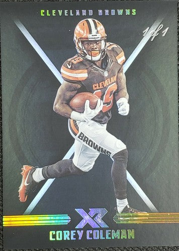 COREY COLEMAN 2017 Panini XR Football BLACK SP #1/1 Cleveland Browns #25 One of
