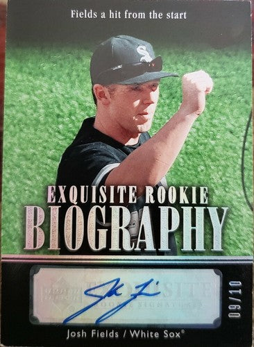 JOSH FIELDS 2007 UD Exquisite Rookie Signature Biography AUTO Autograph SP #/10