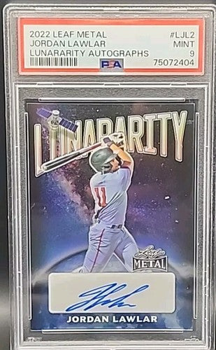JORDAN LAWLAR 2022 Leaf Metal Lunararity RC AUTO #6/10 Diamondbacks PSA Graded 9