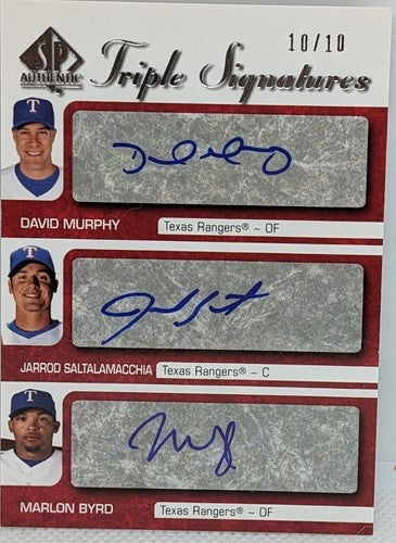 Marlon BYRD David MURPHY Jarrod SALTALAMACCHIA 2009 SP Authentic TRIPLE AUTO /10