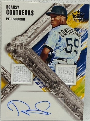 ROANSY CONTRERAS 2022 Panini Diamond Kings AUTO DUAL Game Used Jersey SP Pirates