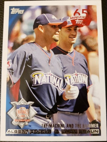 Albert PUJOLS Ryan BRAUN 2016 Topps 65th Anniversary Red Buyback SP 2010 Update