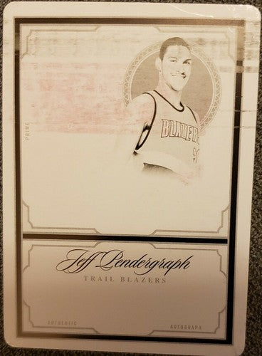 JEFF PENDERGRAPH AYRES 2009-10 National Treasures Black PRINTING PLATE #1/1 of 1