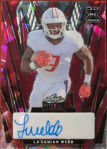 LA'DAMIAN WEBB 2024 Leaf Metal RC AUTO PINK CRACKED ICE SP #4/5 Dolphins Alabama