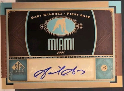 GABY SANCHEZ 2012 Upper Deck UD SP Signature Edition AUTO Florida Miami Marlins