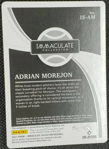 ADRIAN MOREJON 2021 Panini Immaculate AUTO PRINTING PLATE SP #1/1 Padres One of