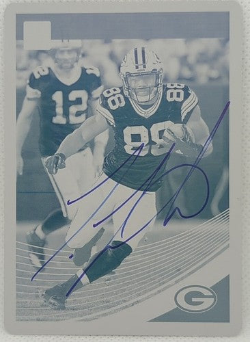 TY MONTGOMERY 2018 Panini Donruss AUTO PRINTING PLATE SP #1/1 Packers Patches of