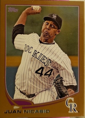 JUAN NICASIO 2013 Topps Mini Online Exclusive GOLD SP #/62 Colorado Rockies #380