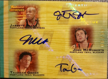 Jarrett JACK Josh McROBERTS GREEN 2007-08 Topps Trademark Moves TRIPLE AUTO 6/39