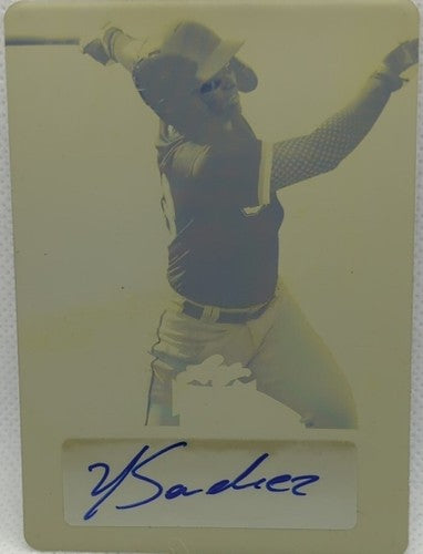 YOLBERT SANCHEZ 2021 Leaf Metal Draft RC AUTO PRINTING PLATE SP 1/1 White Sox of