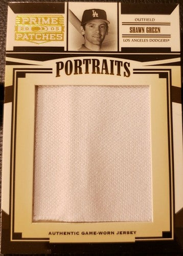 SHAWN GREEN 2005 Prime Patches Portraits Jumbo Game Used Jersey SP #/490 Dodgers