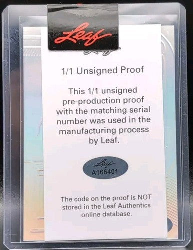 GARRETT WILSON 2022 Leaf Pro Set Metal Pre-Production PROOF Prismatic #1/1 Jets