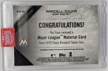 MARCELL OZUNA 2019 Topps Archives 2018 Series One DUAL AUTO BAT #1/1 Marlins of