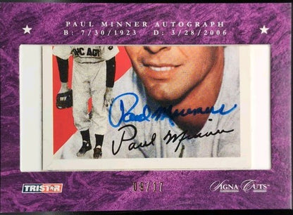 PAUL MINNER 2008 TriStar Signa Cuts 1994 Archives AUTO SP #/17 Cubs Dodgers 1954