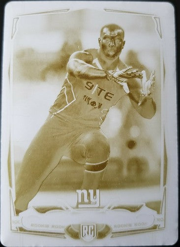 XAVIER GRIMBLE 2014 Topps Rookie Yellow PRINTING PLATE #1/1 of 1 New York Giants