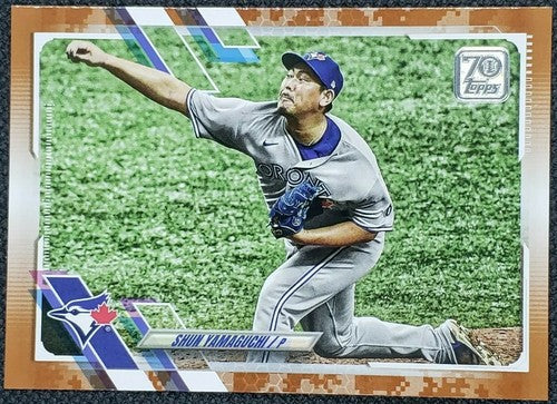 SHUN YAMAGUCHI 2021 Topps Series 1 MEMORIAL DAY CAMO Variant SP #15/25 Blue Jays