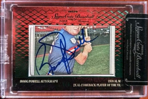 BOOG POWELL 2013 TriStar SignaCuts Honors CUT AUTO GREEN SP #4/5 Orioles Dodgers