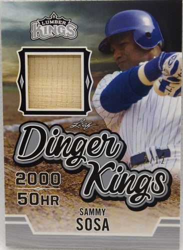 SAMMY SOSA 2020 Leaf Lumber Kings Dinger Game Used BAT PATCH SILVER SP #/12 Cubs