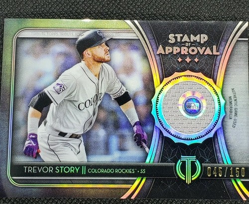 TREVOR STORY 2020 Topps Tribute Game Used JERSEY Relic SP #/150 Rockies Stamped
