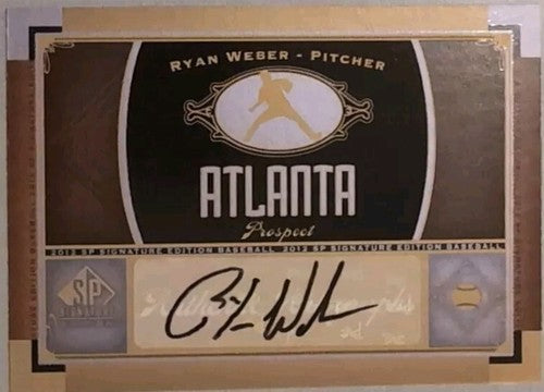 RYAN WEBER 2012 Upper Deck SP Signature Edition RC AUTO ATL7 Braves Yankees Rays
