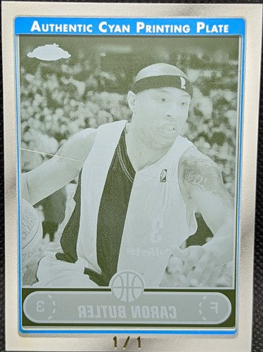CARON BUTLER 2006-07 Topps Chrome PRINTING PLATE #1/1 Wizards Heat Kings One of