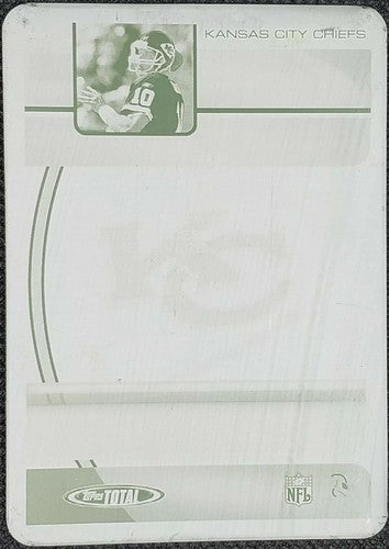 TRENT GREEN 2005 Topps Total NFL PRINTING PLATE SP #1/1 Chiefs Rams Back One of