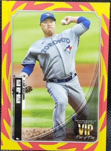 HYUN-JIN RYU 2021 Topps Transcendent VIP PARTY Red Yellow Parallel 1/1 Blue Jays