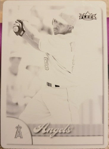 CHONE FIGGINS 2007 Fleer MLB Black PRINTING PLATE SP #1/1 Anaheim Angels Dodgers