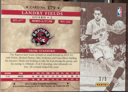 LANDRY FIELDS 2012-13 Panini Gold Standard National VIP SP #1/5 Raptors Knicks