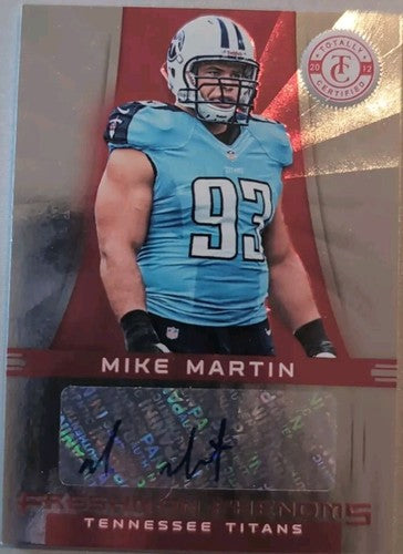 MIKE MARTIN 2012 Panini Totally Certified Freshman Phenoms RC AUTO #/290 Titans