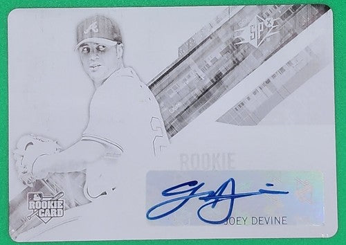 JOEY DEVINE 2006 Upper Deck MLB SPx RC AUTO PRINTING PLATE SP #1/1 A's Braves of