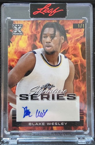 BLAKE WESLEY 2022-23 Leaf Signature Series RC AUTO FIRE SP #1/1 Spurs Notre Dame